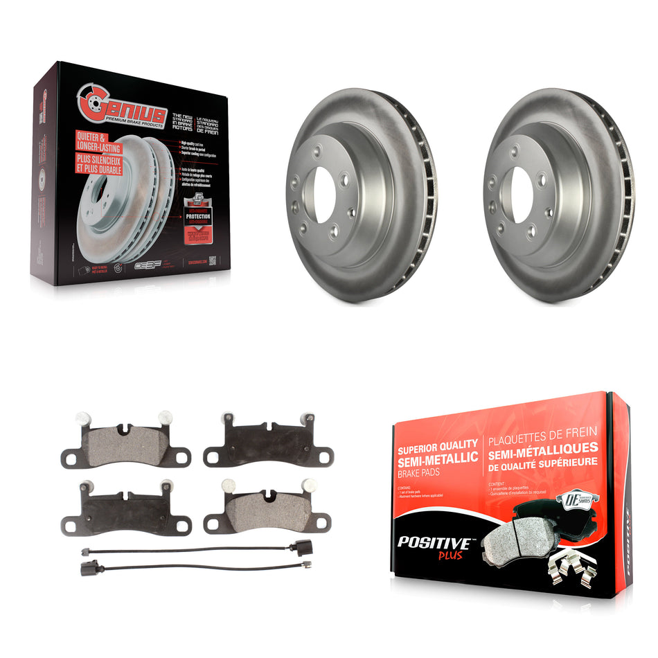 Rear Coated Disc Brake Rotors And Semi-Metallic Pads Kit For Porsche Cayenne Volkswagen Touareg KGF-101394