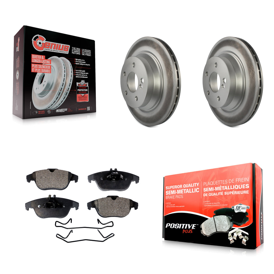 Rear Coated Disc Brake Rotors And Semi-Metallic Pads Kit For Mercedes-Benz GLK350 E350 GLK250 KGF-101396