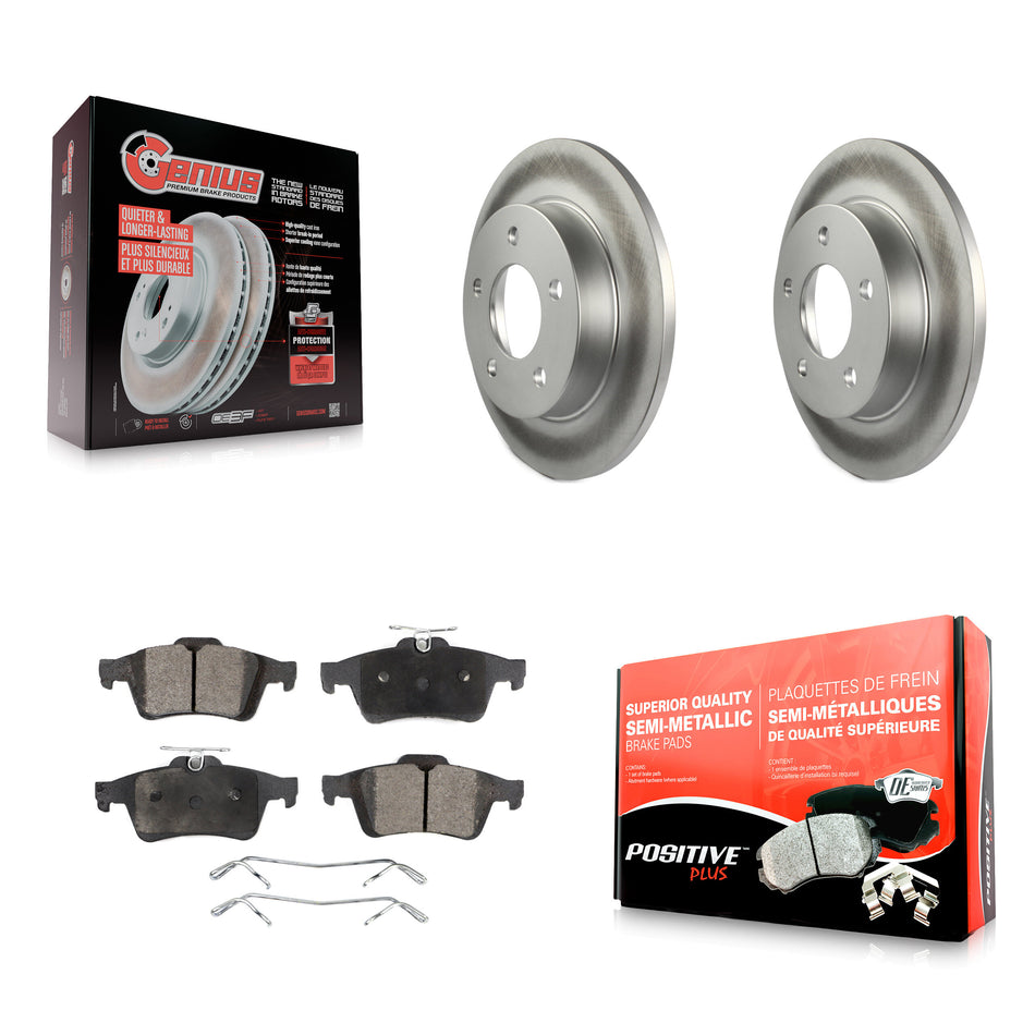 Rear Coated Disc Brake Rotors And Semi-Metallic Pads Kit For Mazda 3 Sport KGF-101399