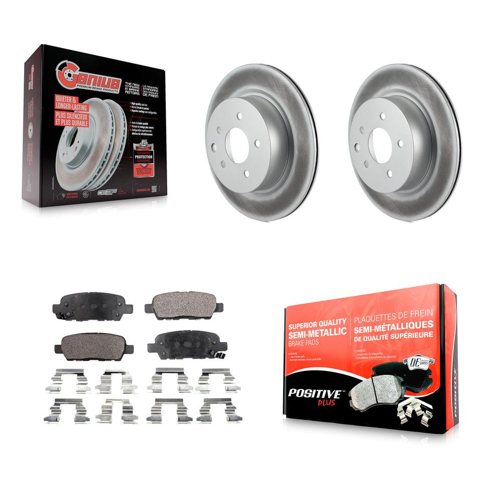 Rear Coated Disc Brake Rotors And Semi-Metallic Pads Kit For Nissan INFINITI Maxima G37 G35 M35 370Z 350Z QX50 EX35 G25 M45 Q40 EX37 Z KGF-101410