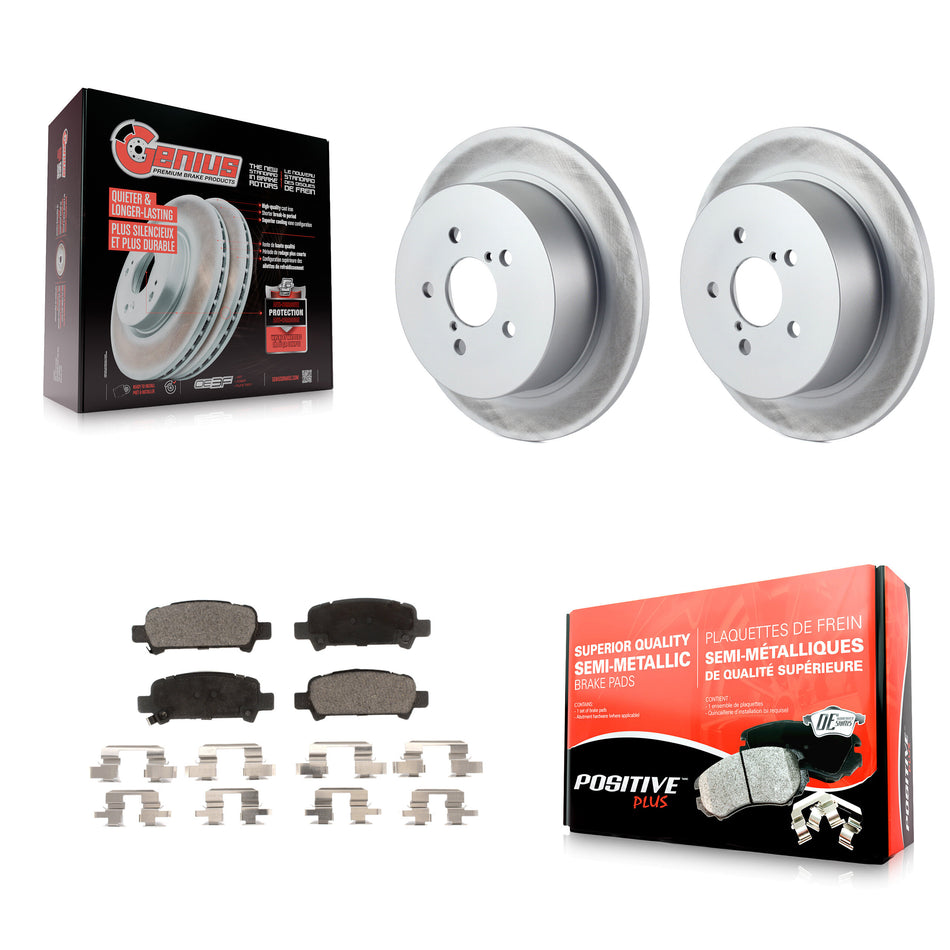 Rear Coated Disc Brake Rotors And Semi-Metallic Pads Kit For 2008-2009 Subaru Legacy 3.0L With 17" Factory Wheels KGF-101418