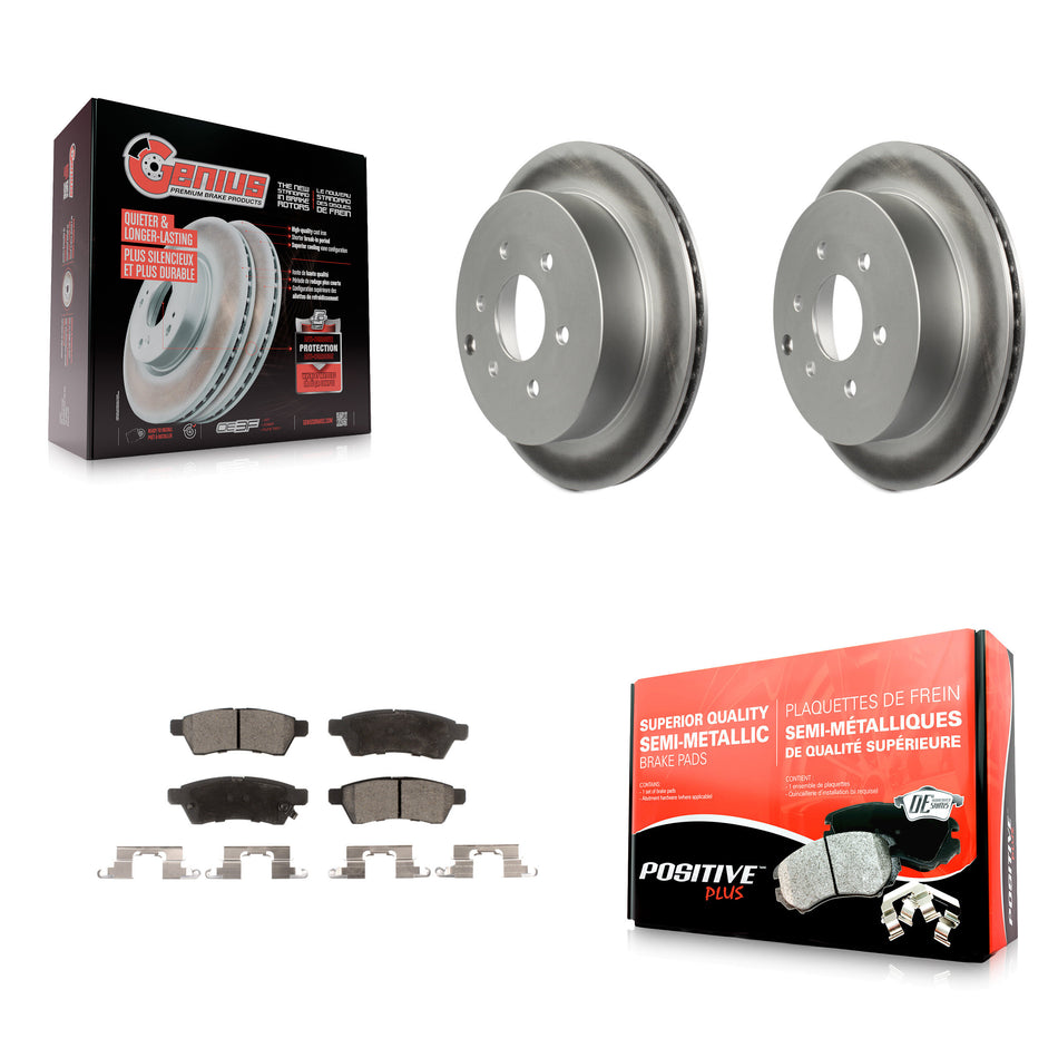 Rear Coated Disc Brake Rotors And Semi-Metallic Pads Kit For Nissan Frontier Xterra Suzuki Equator KGF-101419