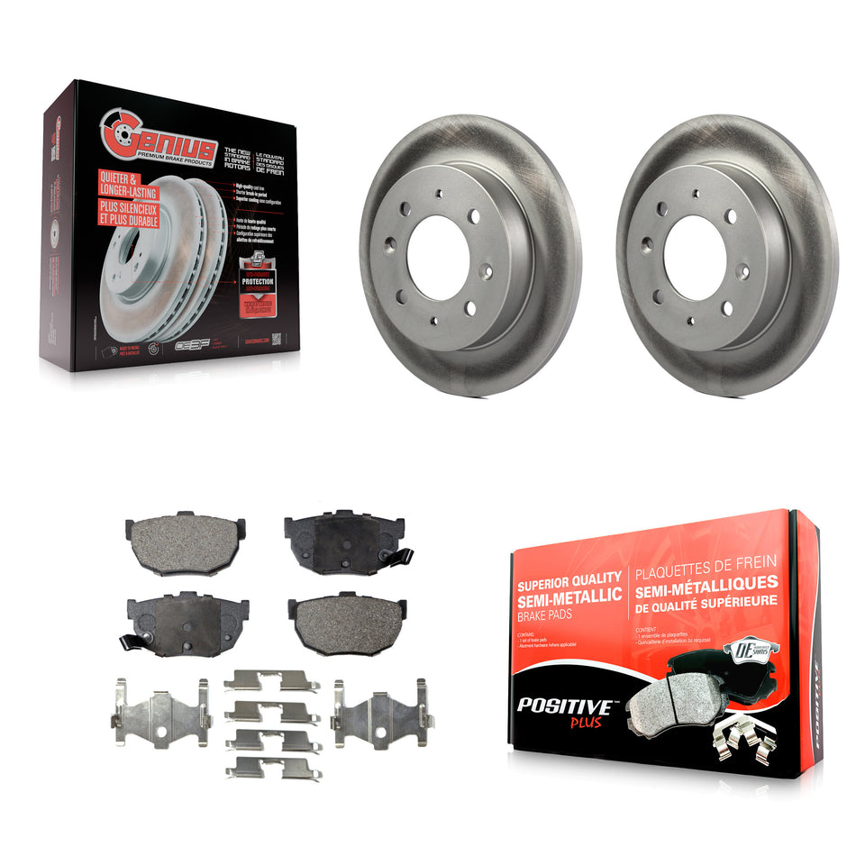 Rear Coated Disc Brake Rotors And Semi-Metallic Pads Kit For Kia Spectra Spectra5 KGF-101422