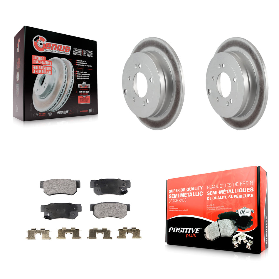 Rear Coated Disc Brake Rotors And Semi-Metallic Pads Kit For 2006-2009 Hyundai Azera KGF-101426