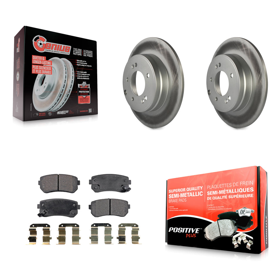 Rear Coated Disc Brake Rotors And Semi-Metallic Pads Kit For Hyundai Sonata Tucson Kia Cadenza KGF-101428