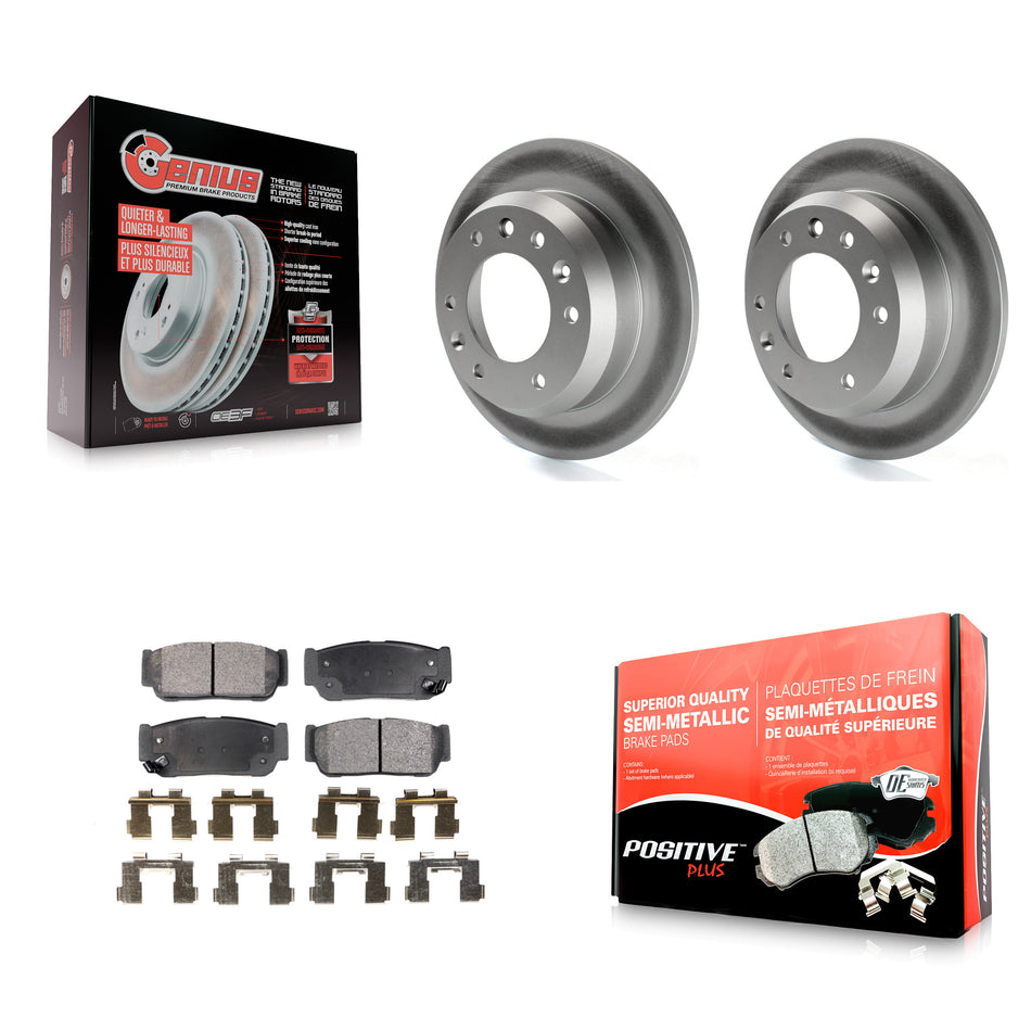Rear Coated Disc Brake Rotors And Semi-Metallic Pads Kit For Kia Sedona Hyundai Entourage To 04/27/06 KGF-101438
