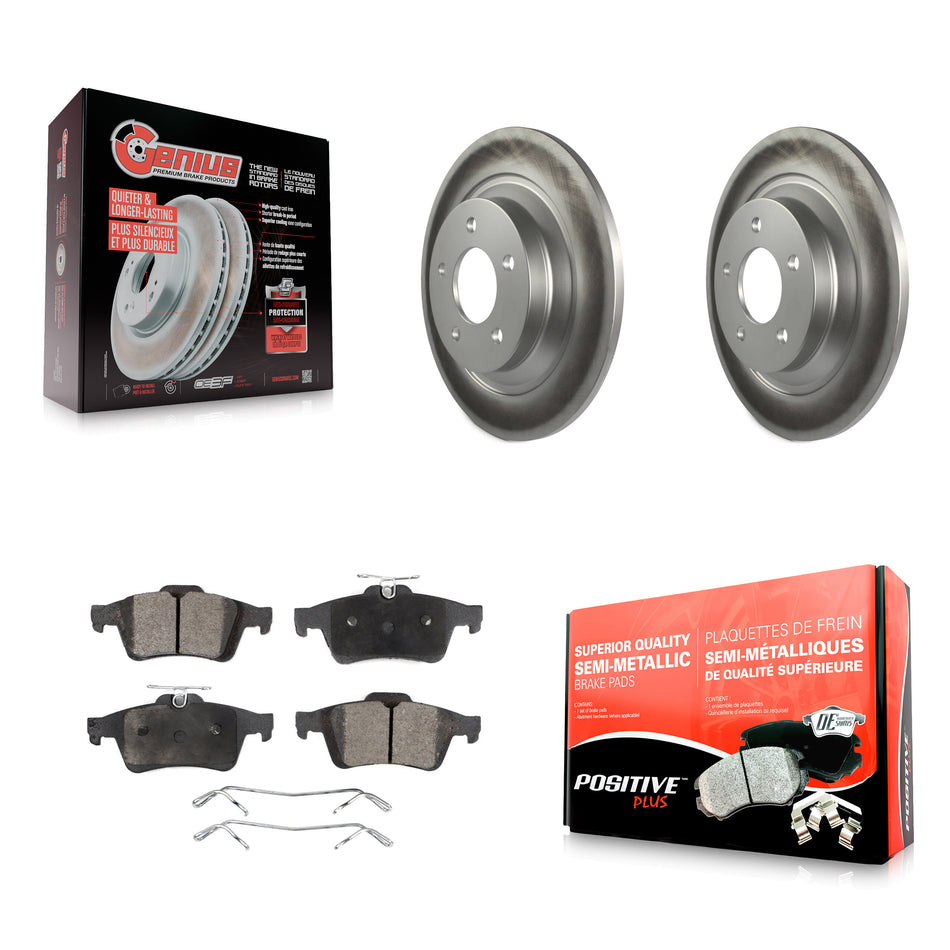 Rear Coated Disc Brake Rotors And Semi-Metallic Pads Kit For Mazda 5 KGF-101441