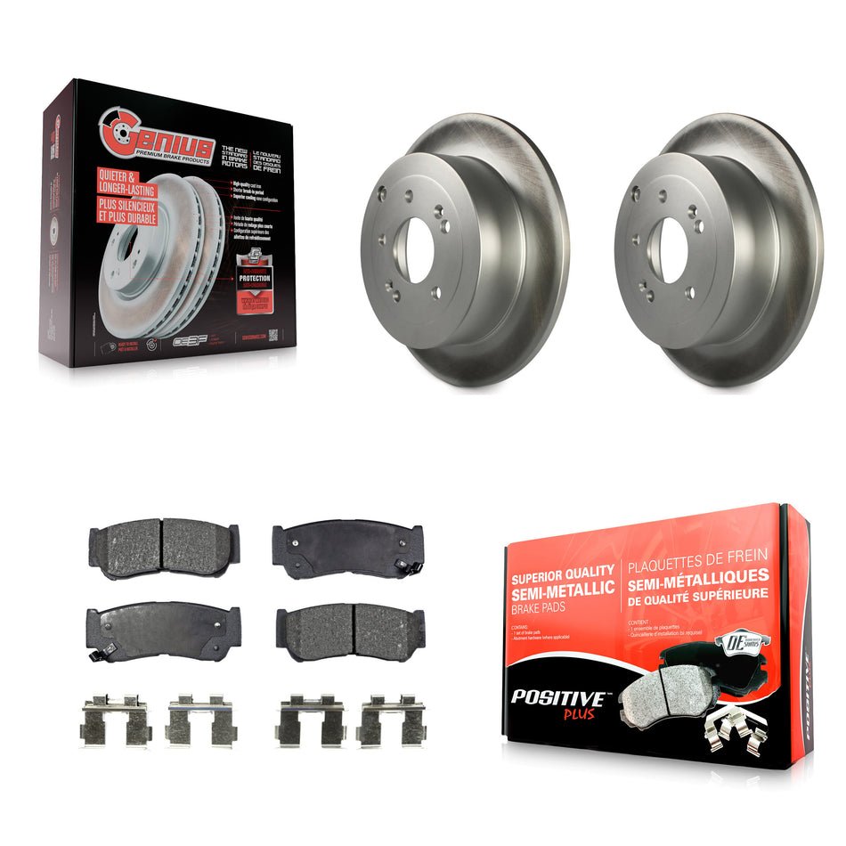 Rear Coated Disc Brake Rotors And Semi-Metallic Pads Kit For 2007-2009 Hyundai Santa Fe KGF-101444