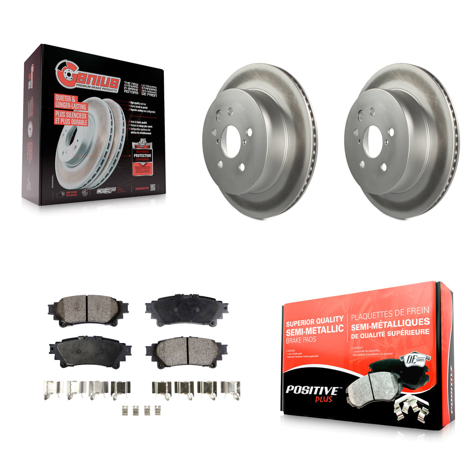 Rear Coated Disc Brake Rotors And Semi-Metallic Pads Kit For Lexus IS250 IS350 KGF-101447