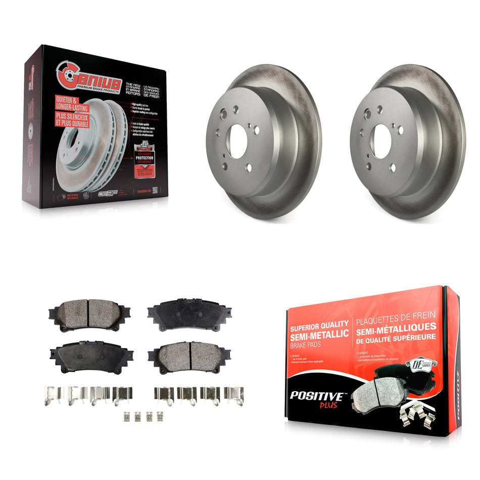 Rear Coated Disc Brake Rotors And Semi-Metallic Pads Kit For Lexus IS250 KGF-101448