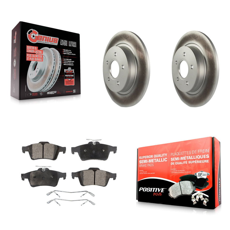 Rear Coated Disc Brake Rotors And Semi-Metallic Pads Kit For Volvo S40 C70 C30 V50 KGF-101458