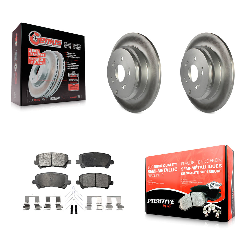 Rear Coated Disc Brake Rotors And Semi-Metallic Pads Kit For Honda Odyssey Pilot Acura MDX ZDX KGF-101459
