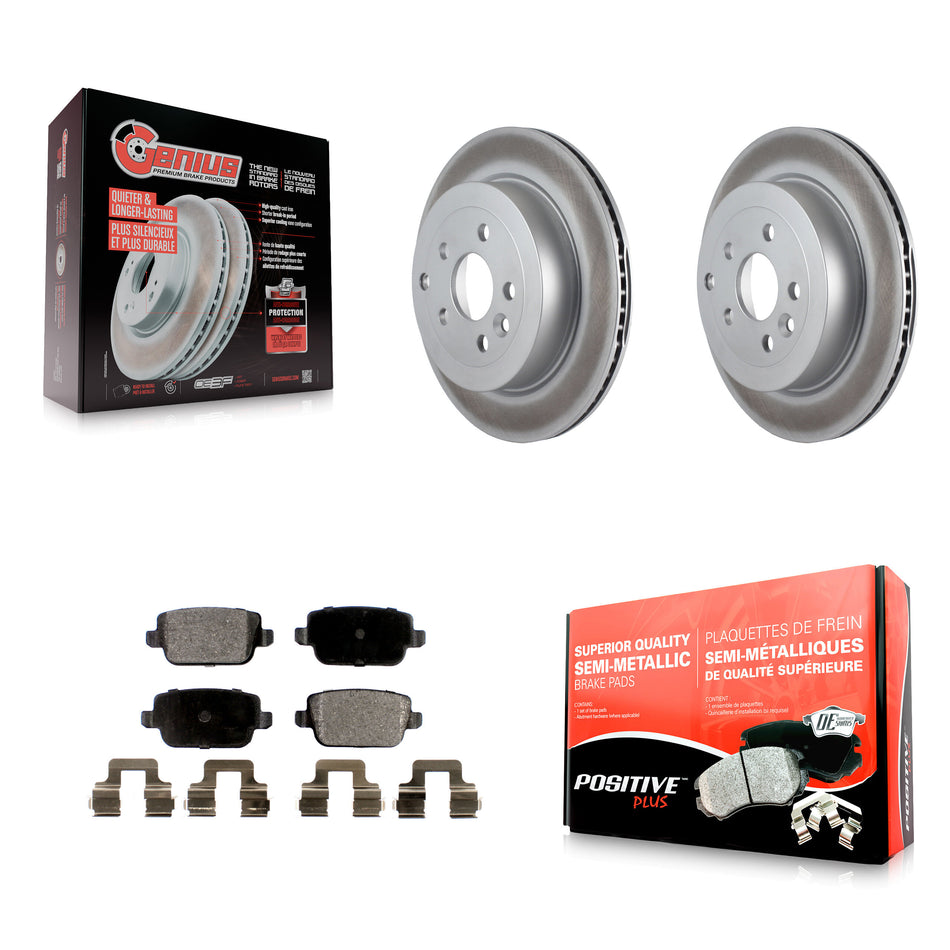 Rear Coated Disc Brake Rotors And Semi-Metallic Pads Kit For 2008-2011 Land Rover LR2 KGF-101481
