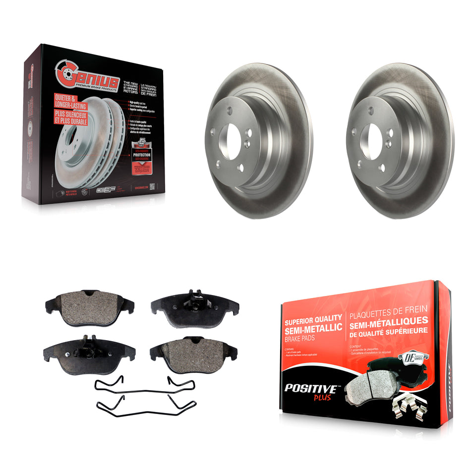 Rear Coated Disc Brake Rotors And Semi-Metallic Pads Kit For Mercedes-Benz C300 C250 C230 KGF-101494