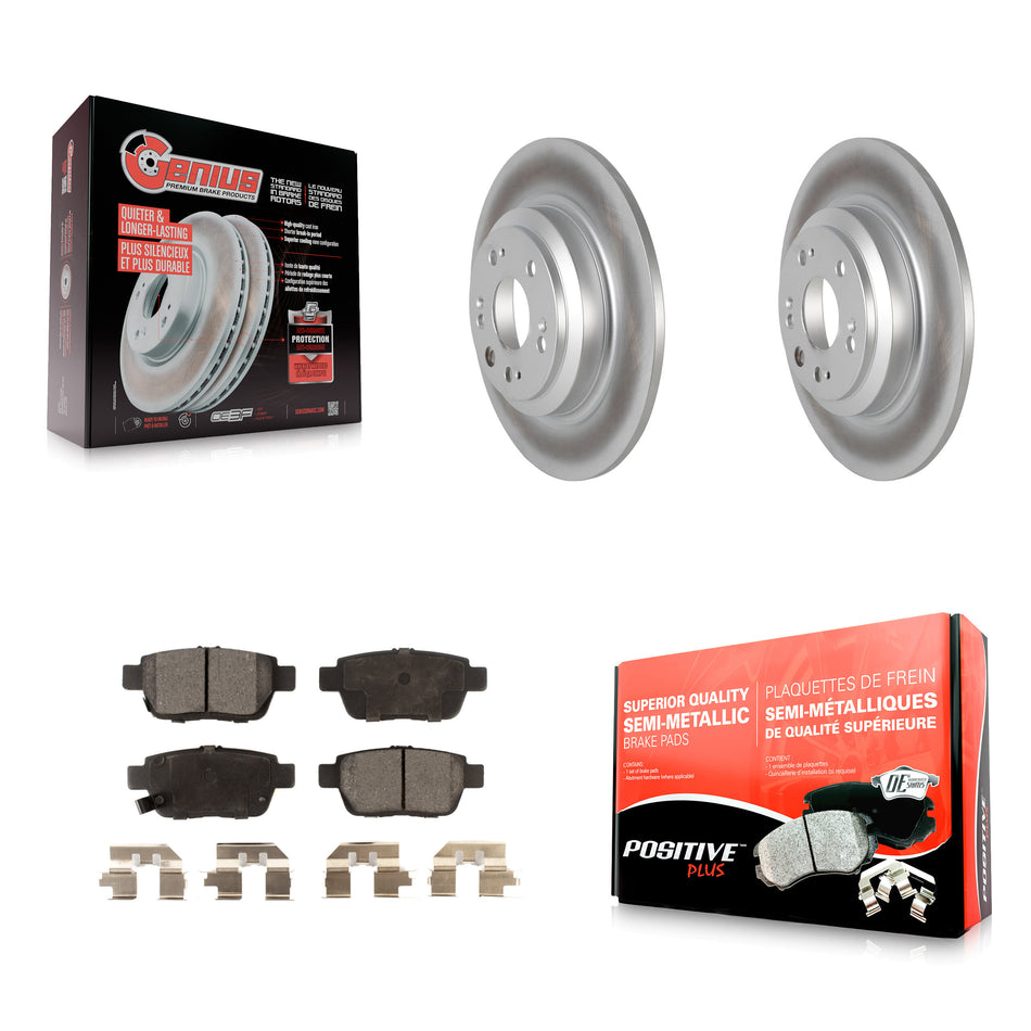 Rear Coated Disc Brake Rotors And Semi-Metallic Pads Kit For 2009-2014 Acura TL KGF-101495