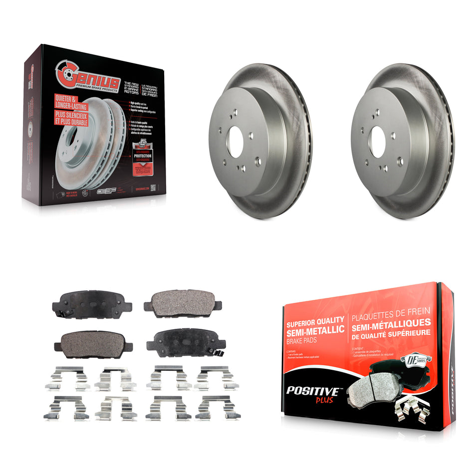 Rear Coated Disc Brake Rotors And Semi-Metallic Pads Kit For 2009-2013 Suzuki Grand Vitara KGF-101496