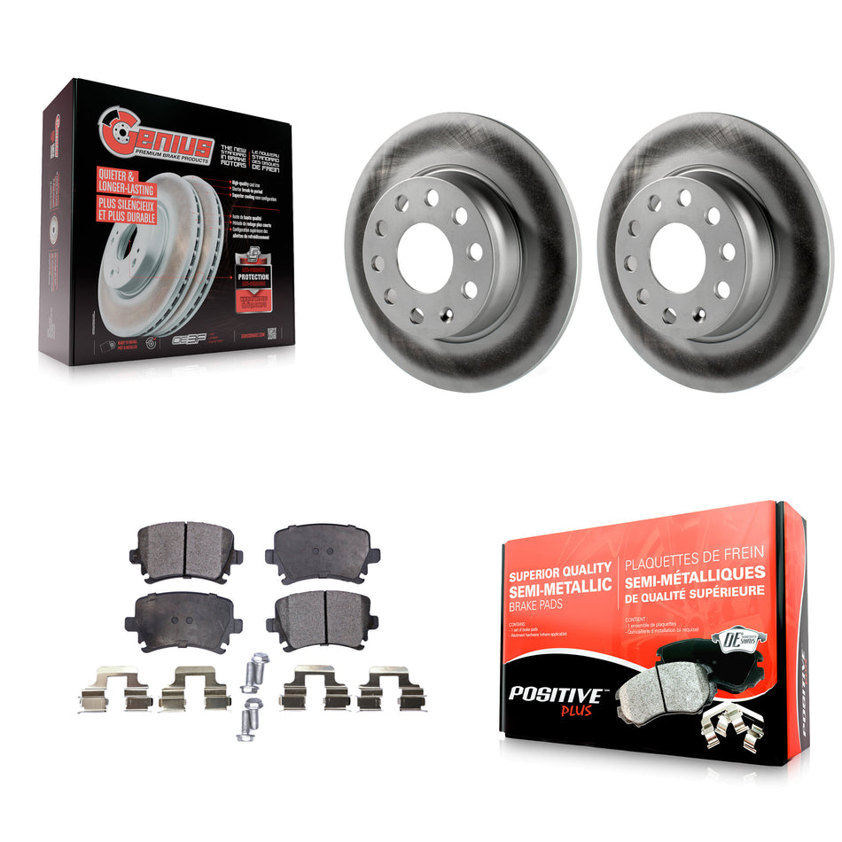 Rear Coated Disc Brake Rotors And Semi-Metallic Pads Kit For Volkswagen GTI KGF-101506