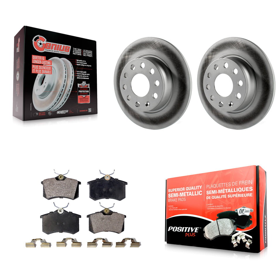 Rear Coated Disc Brake Rotors And Semi-Metallic Pads Kit For Volkswagen Beetle Golf With 272mm Diameter Rotor KGF-101508