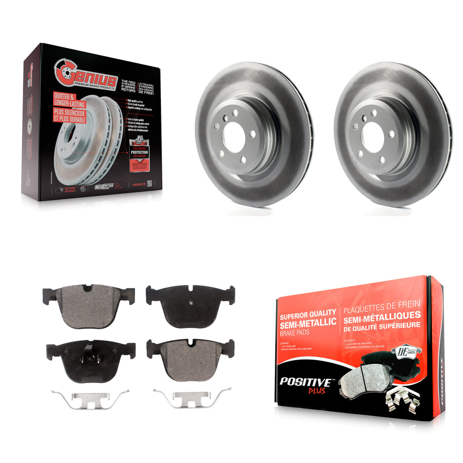 Rear Coated Disc Brake Rotors And Semi-Metallic Pads Kit For BMW 750Li xDrive 750i 550i GT Alpina B7 760Li B7L ActiveHybrid 7 KGF-101510