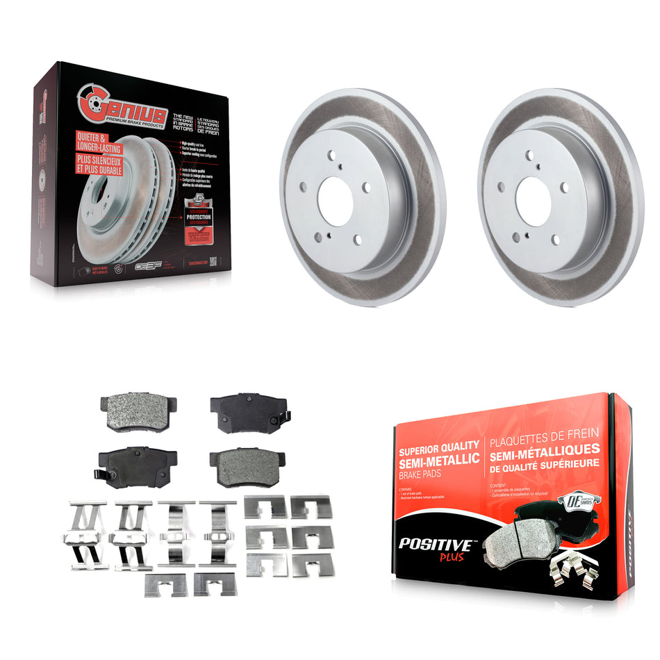 Rear Coated Disc Brake Rotors And Semi-Metallic Pads Kit For 2010-2013 Suzuki Kizashi KGF-101511