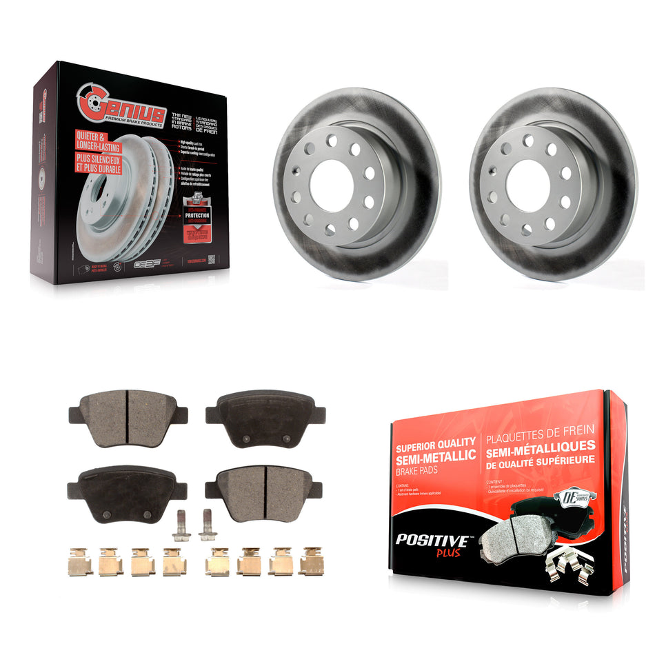 Rear Coated Disc Brake Rotors And Semi-Metallic Pads Kit For Volkswagen Beetle GTI Eos With 253mm Diameter Rotor KGF-101514