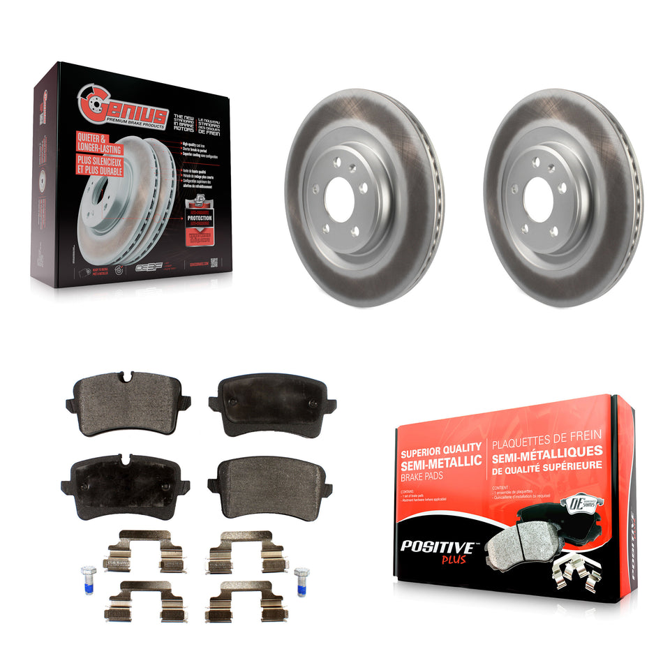 Rear Coated Disc Brake Rotors And Semi-Metallic Pads Kit For Audi A6 Quattro A7 Porsche Macan A8 KGF-101518