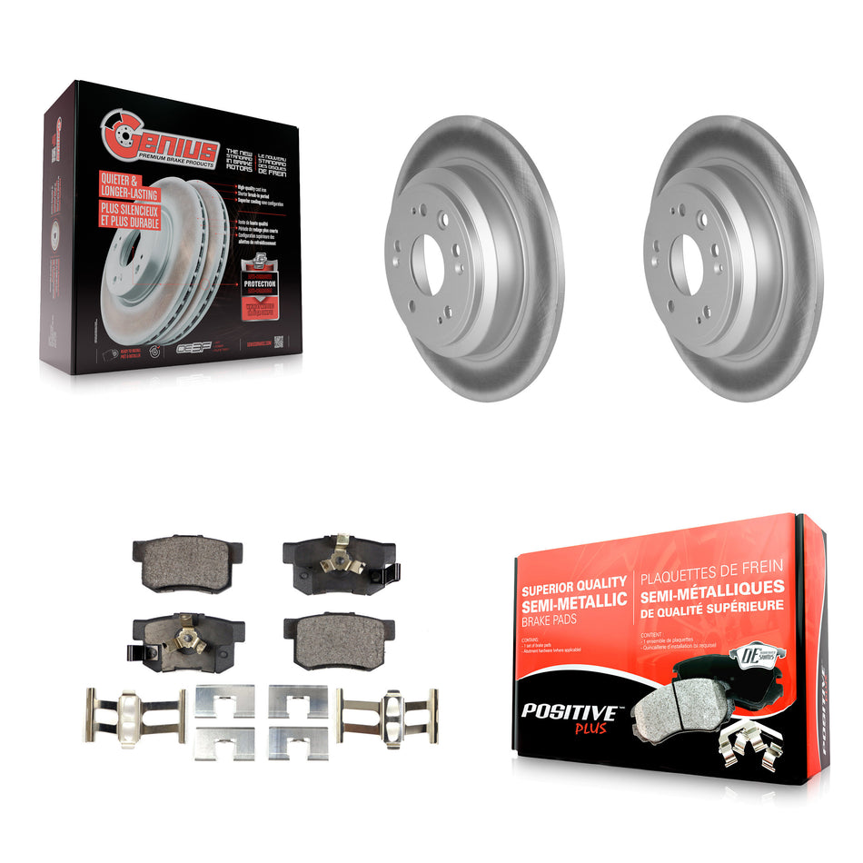 Rear Coated Disc Brake Rotors And Semi-Metallic Pads Kit For Honda Crosstour Accord KGF-101520