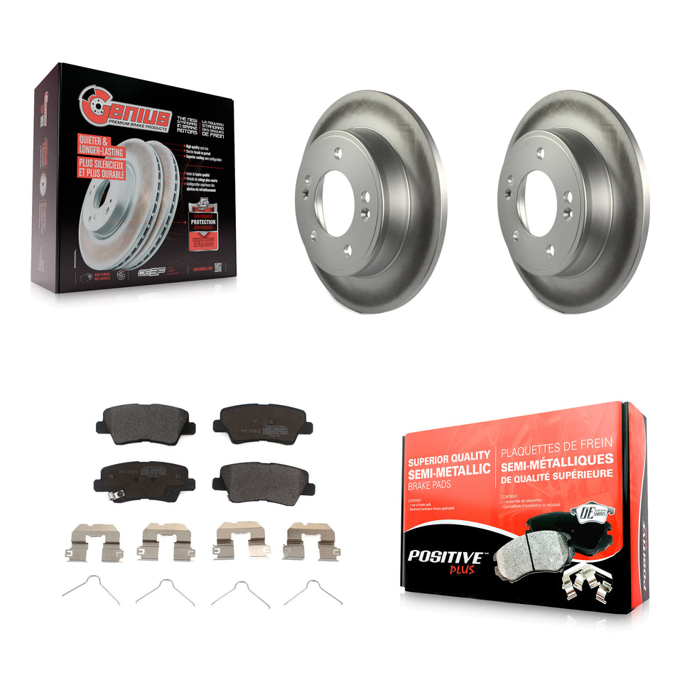 Rear Coated Disc Brake Rotors And Semi-Metallic Pads Kit For Hyundai Elantra Kia Soul Venue KGF-101529