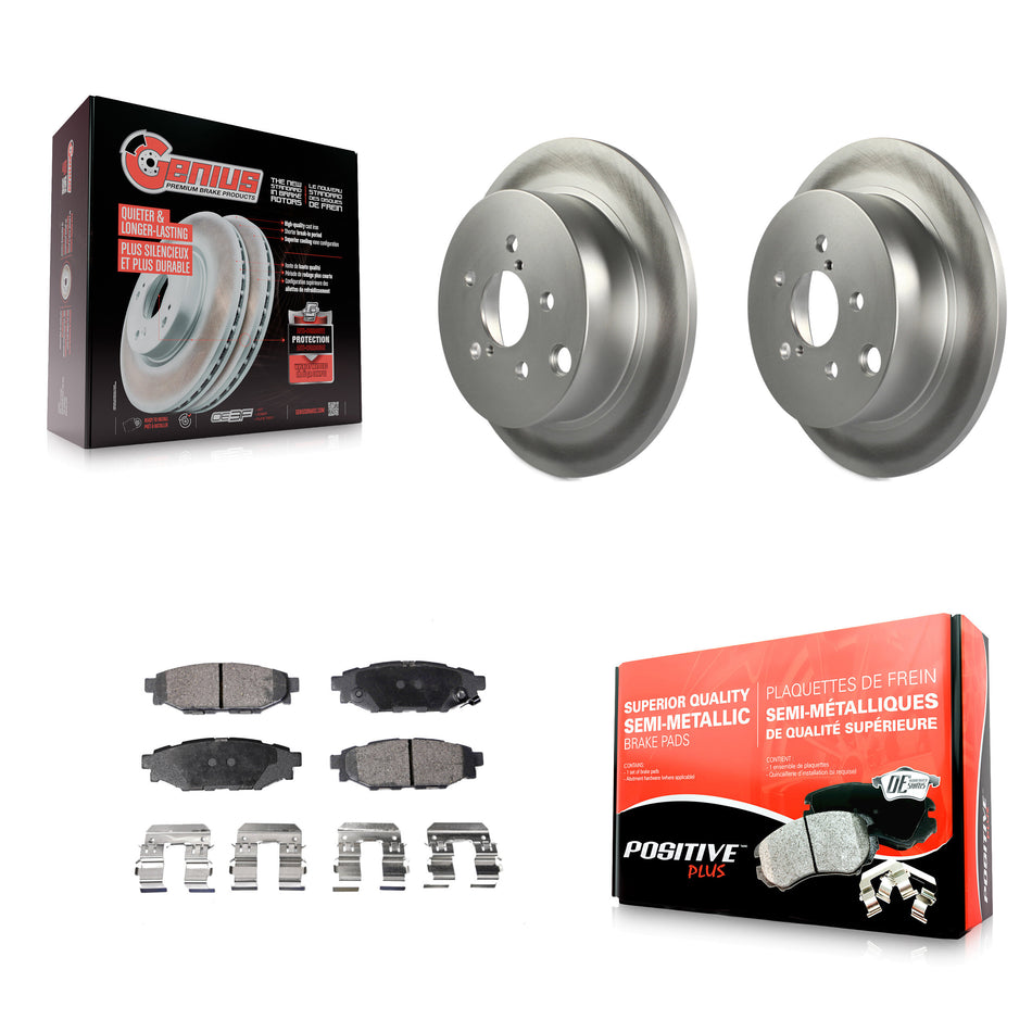 Rear Coated Disc Brake Rotors And Semi-Metallic Pads Kit For Subaru Forester Impreza Crosstrek XV KGF-101531