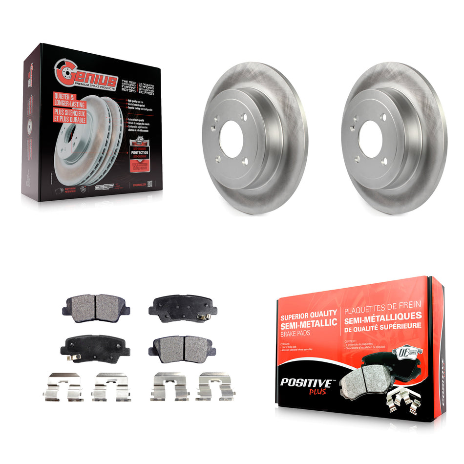 Rear Coated Disc Brake Rotors And Semi-Metallic Pads Kit For Hyundai Accent Kia Rio KGF-101535