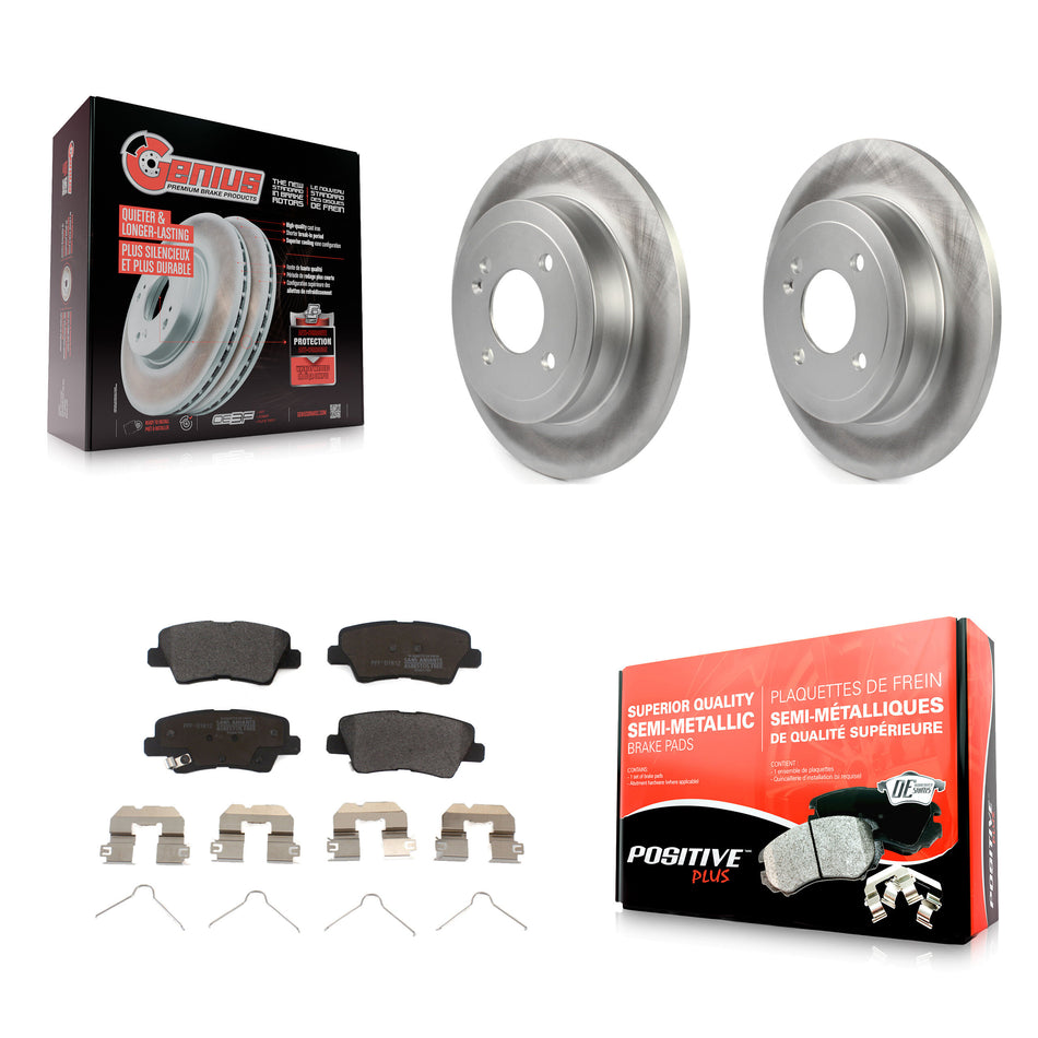 Rear Coated Disc Brake Rotors And Semi-Metallic Pads Kit For Hyundai Accent Kia Rio KGF-101536