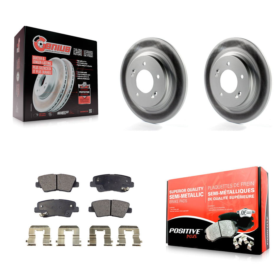 Rear Coated Disc Brake Rotors And Semi-Metallic Pads Kit For Hyundai Sonata Azera KGF-101542