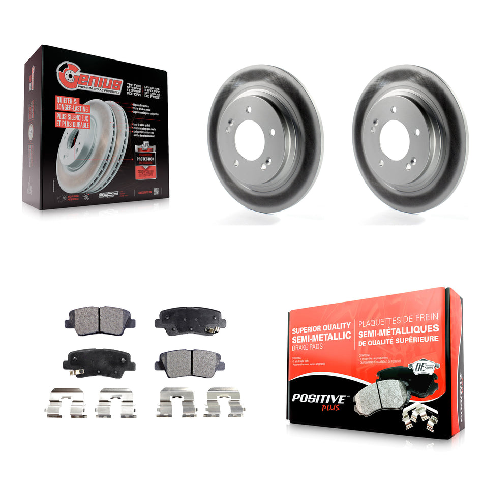 Rear Coated Disc Brake Rotors And Semi-Metallic Pads Kit For Kia Optima Hyundai Sonata Soul EV KGF-101543