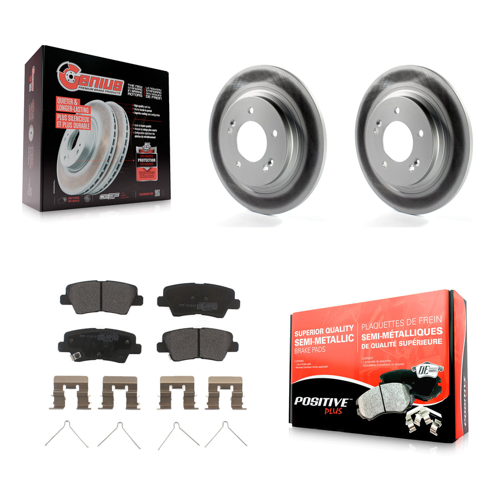 Rear Coated Disc Brake Rotors And Semi-Metallic Pads Kit For Hyundai Sonata Kia Optima Elantra GT Soul EV Forte Forte5 KGF-101544