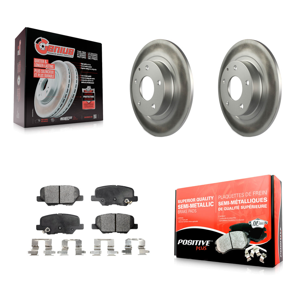 Rear Coated Disc Brake Rotors And Semi-Metallic Pads Kit For 2014-2015 Mazda 6 KGF-101545