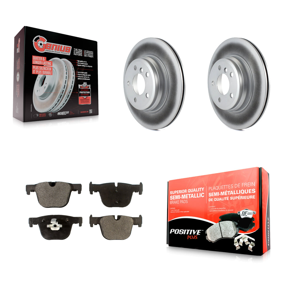 Rear Coated Disc Brake Rotors And Semi-Metallic Pads Kit For BMW 330i xDrive 335i 328i 430i Gran Coupe 428i 435i 340i 440i GT ActiveHybrid 3 KGF-101548