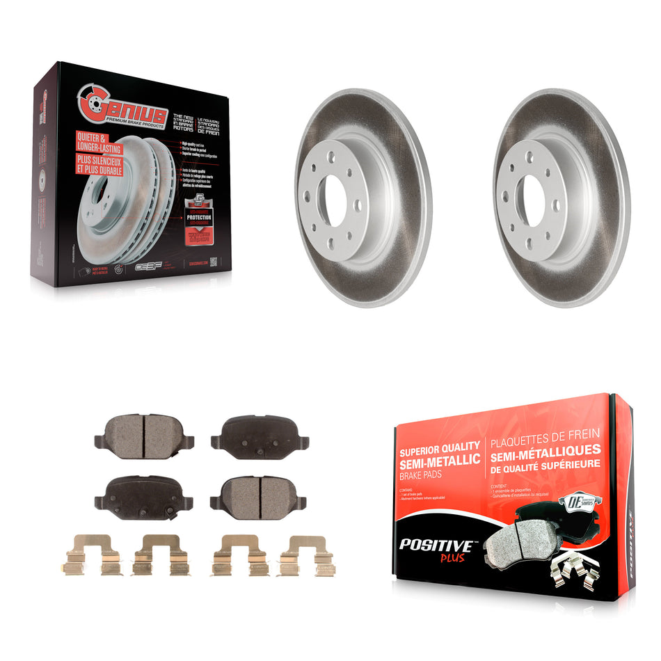 Rear Coated Disc Brake Rotors And Semi-Metallic Pads Kit For Fiat 500 KGF-101559