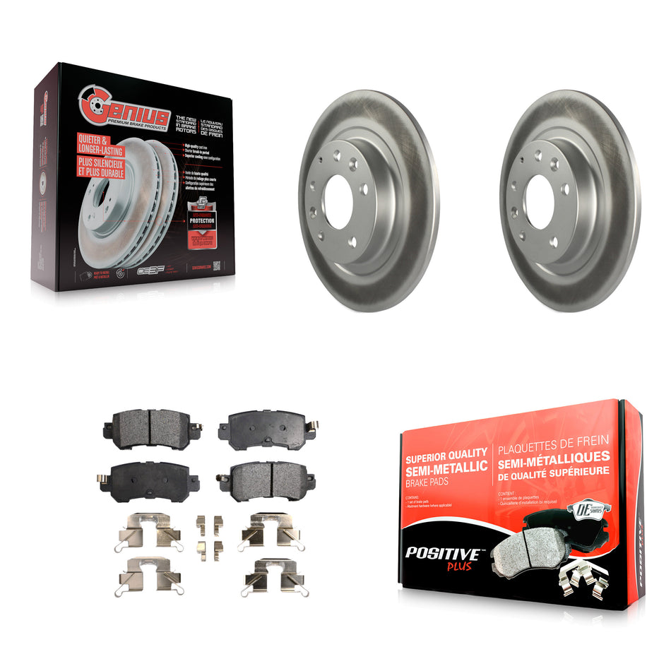 Rear Coated Disc Brake Rotors And Semi-Metallic Pads Kit For 2016-2018 Mazda CX-3 KGF-101563