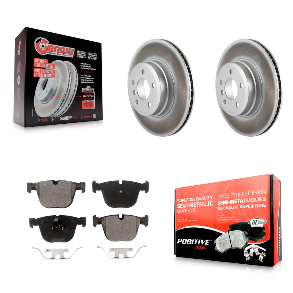Rear Coated Disc Brake Rotors And Semi-Metallic Pads Kit For BMW X5 X6 KGF-101570