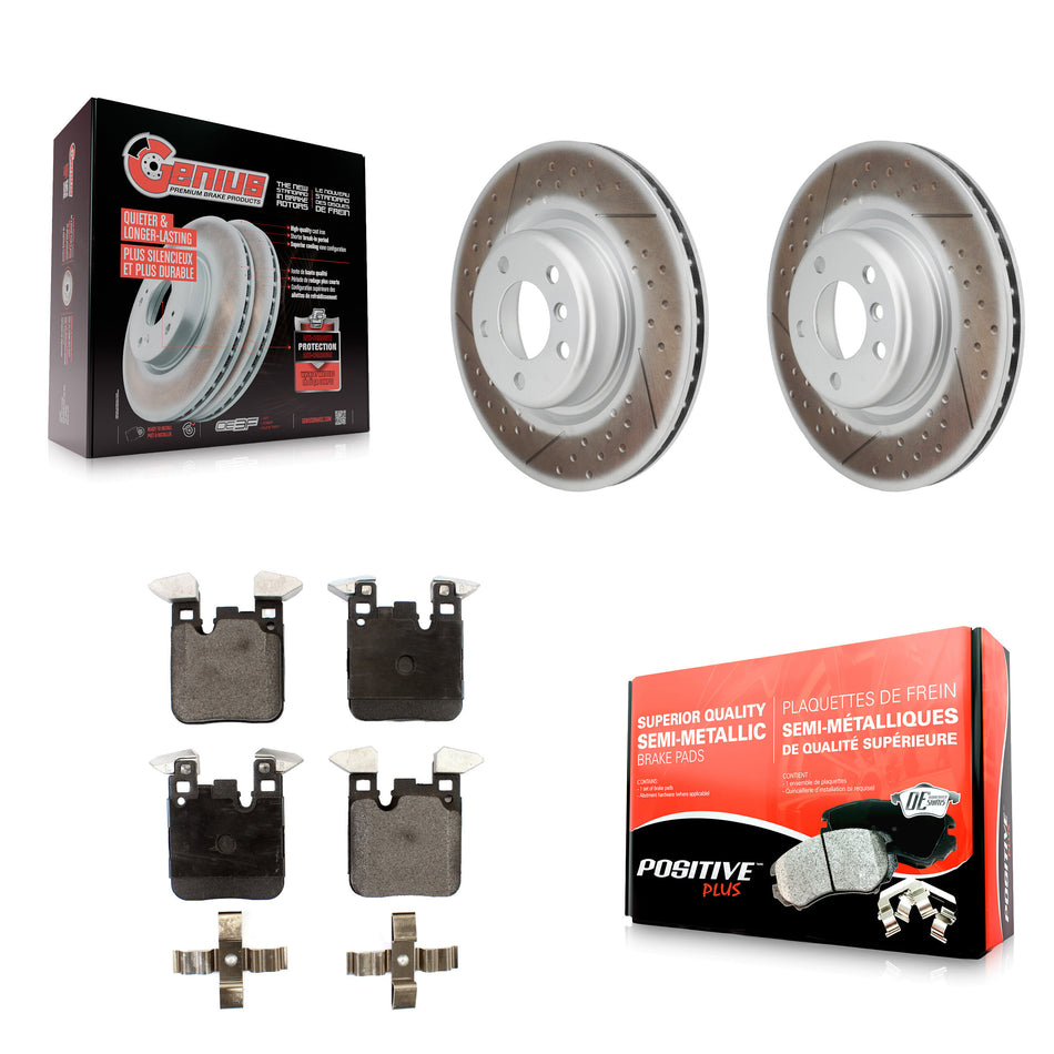 Rear Coated Disc Brake Rotors And Semi-Metallic Pads Kit For BMW 328i 428i 320i xDrive 228i M235i 230i Gran Coupe M240i KGF-101579