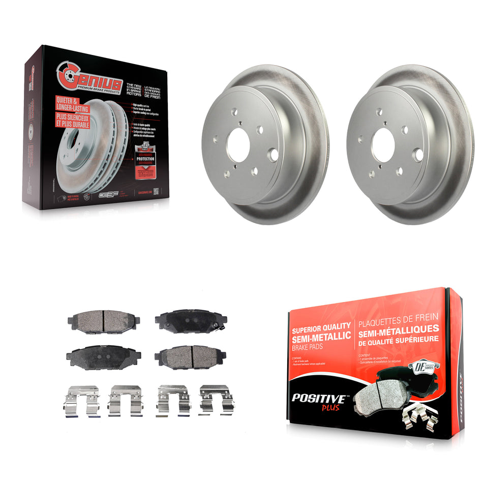 Rear Coated Disc Brake Rotors And Semi-Metallic Pads Kit For Subaru WRX KGF-101660