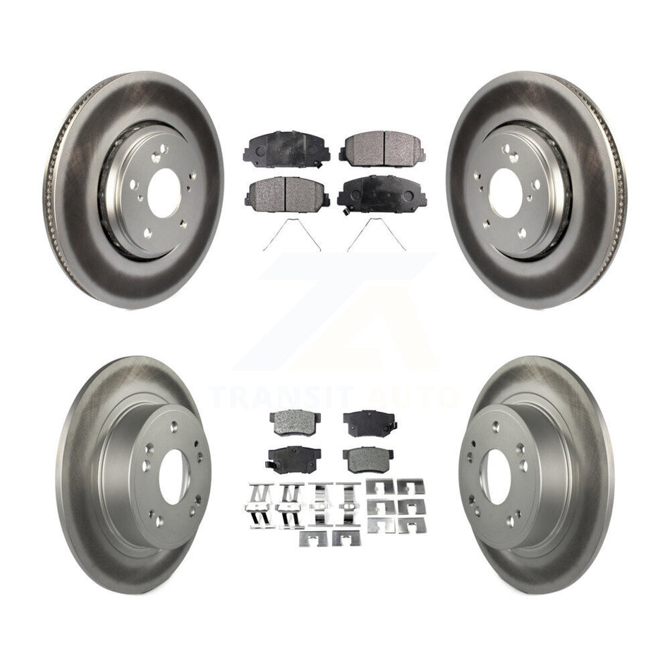 Front Rear Coated Disc Brake Rotors And Semi-Metallic Pads Kit For 2017-2022 Acura ILX KGF-101675