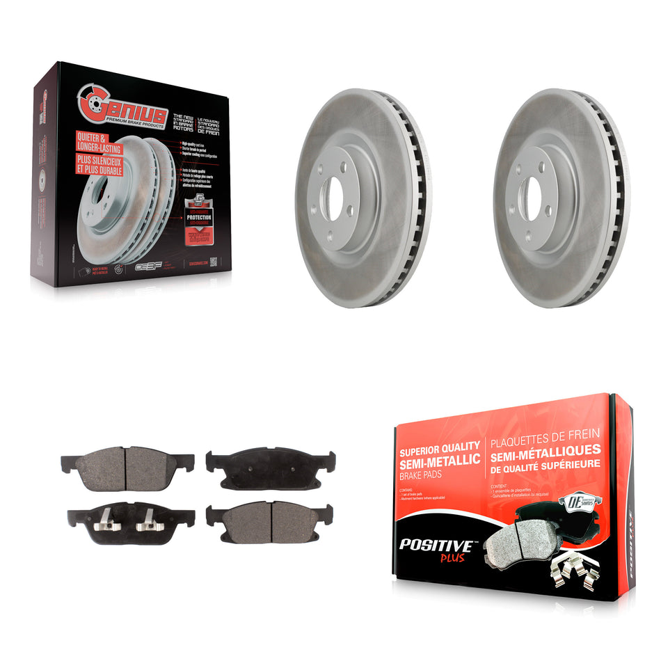 Front Coated Disc Brake Rotors And Semi-Metallic Pads Kit For Ford Edge KGF-101677