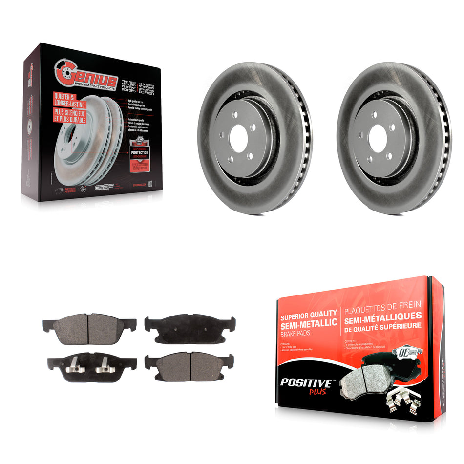 Front Coated Disc Brake Rotors And Semi-Metallic Pads Kit For Ford Edge Lincoln MKX Nautilus KGF-101678