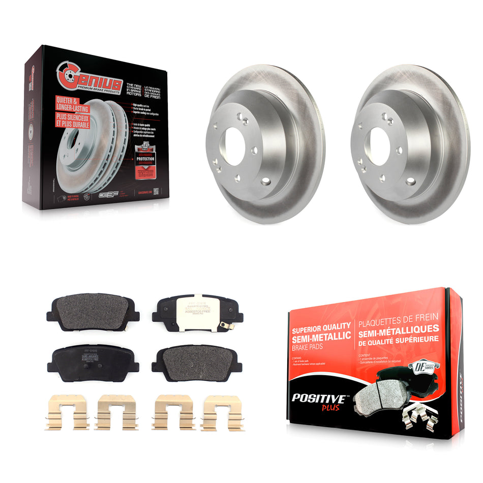 Rear Coated Disc Brake Rotors And Semi-Metallic Pads Kit For Kia Sorento Hyundai Santa Fe Sport XL KGF-101773