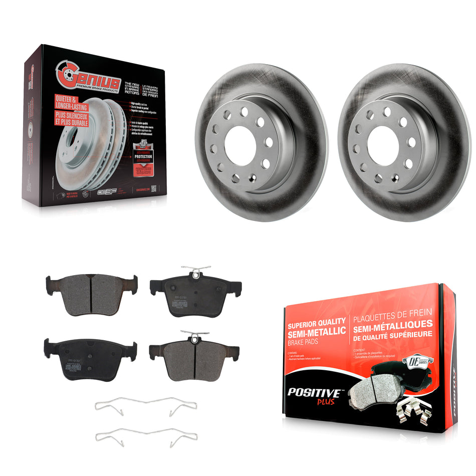 Rear Coated Disc Brake Rotors And Semi-Metallic Pads Kit For Audi A3 Quattro Volkswagen e-Golf Sportback e-tron KGF-101774