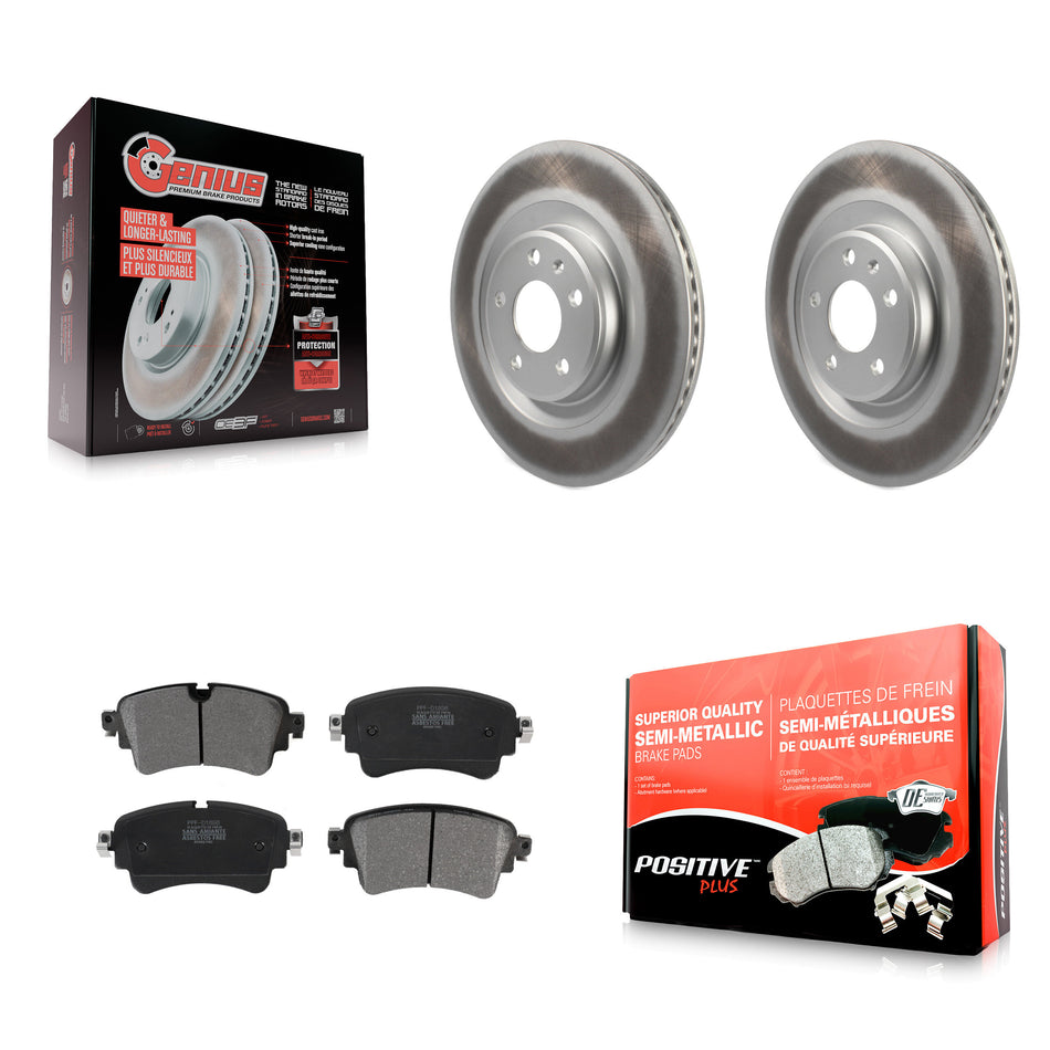 Rear Coated Disc Brake Rotors And Semi-Metallic Pads Kit For Audi Q5 A4 A5 Quattro A6 S5 S4 Sportback allroad PHEV KGF-101776