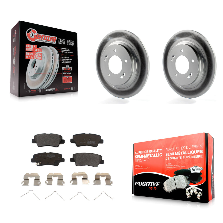 Rear Coated Disc Brake Rotors And Semi-Metallic Pads Kit For Kia Niro Hyundai Ioniq Soul EV KGF-101778
