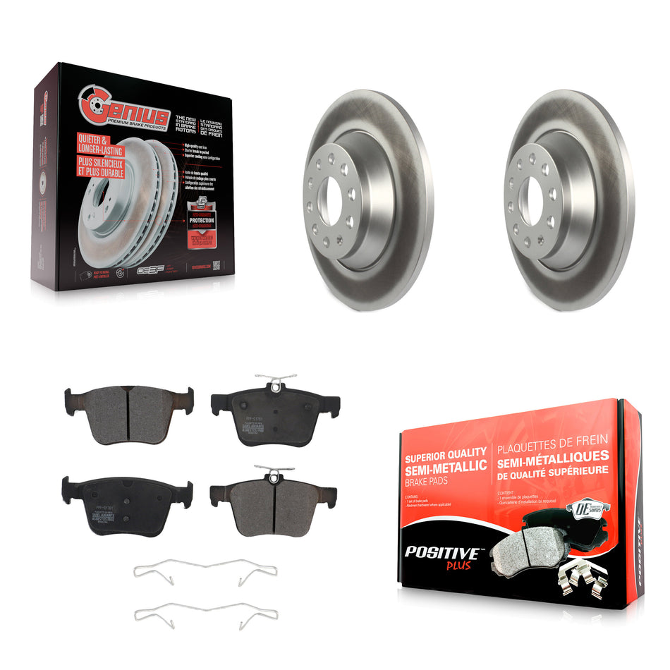 Rear Coated Disc Brake Rotors And Semi-Metallic Pads Kit For Volkswagen Tiguan Jetta Audi TT Quattro KGF-101783
