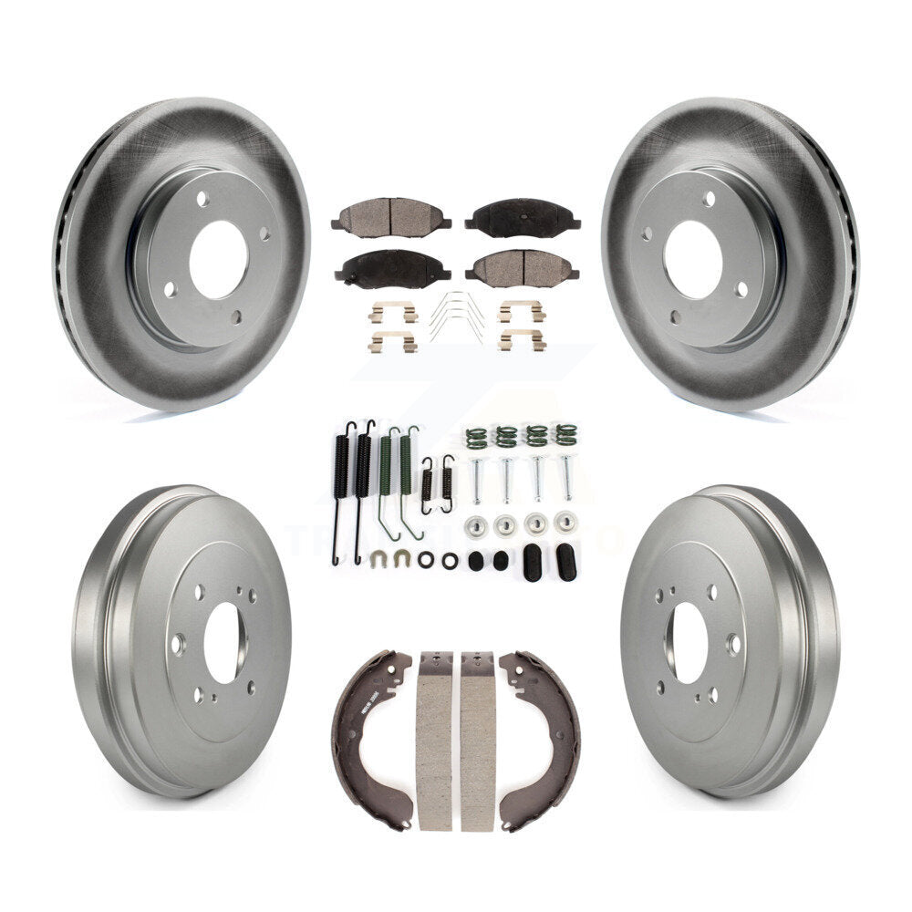 Front Rear Coat Brake Rotor Semi-Metallic Pad Drum Kit (7Pc) For Nissan Versa 4-Wheel ABS KGF-101785